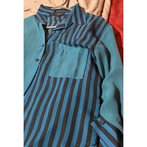 Black & Blue Striped Women’s Blouse